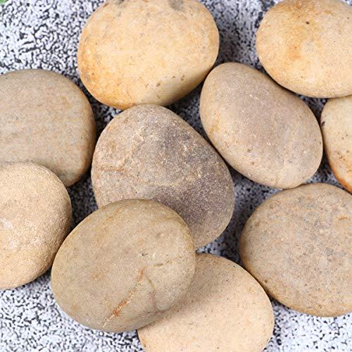 HEALLILY 1 Set/ 10 Pcs Children DIY Drawing Stone Graffiti Rocks Stones Creative Natural Pebbles with 1 Pc Bracket for Home School Practice (3-4CM, Random Style)
