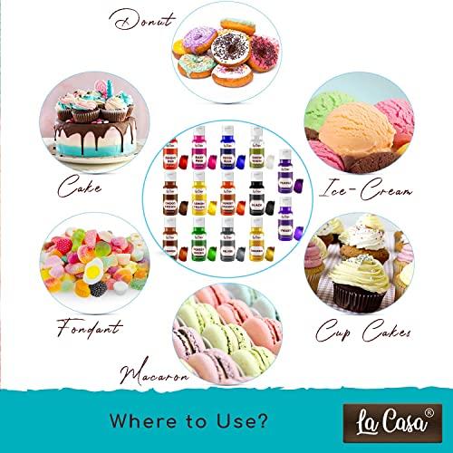 La Casa La Casa Metallic Gel Food Color - SILVER | Concentrated, Vegan & Gluten Free | For Icing, Fondant, Slime & Baking | 40ml |