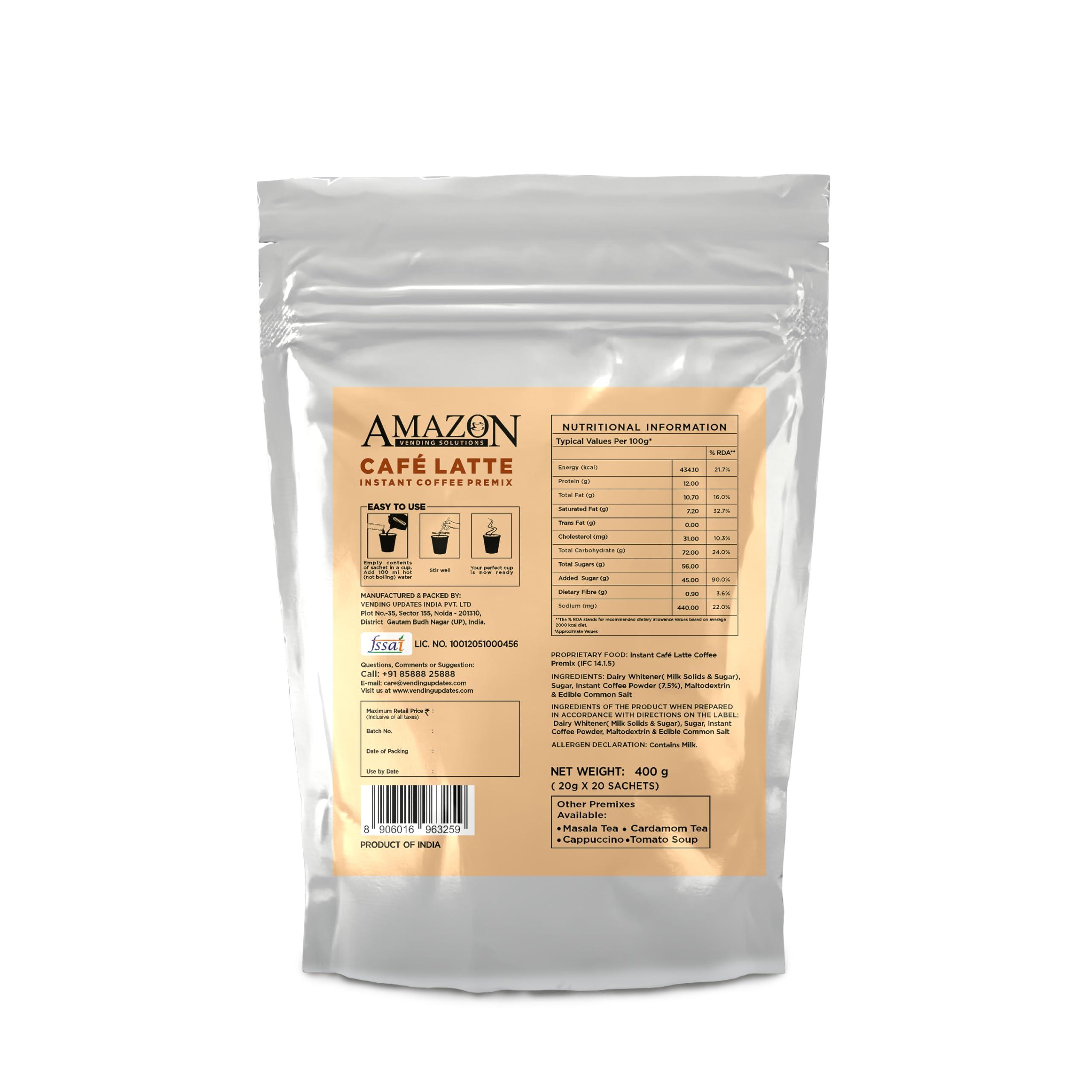 AMAZON Amazon 3 in 1 Instant Coffee Latte Premix 20 Sachets Each 20g Pack of 1