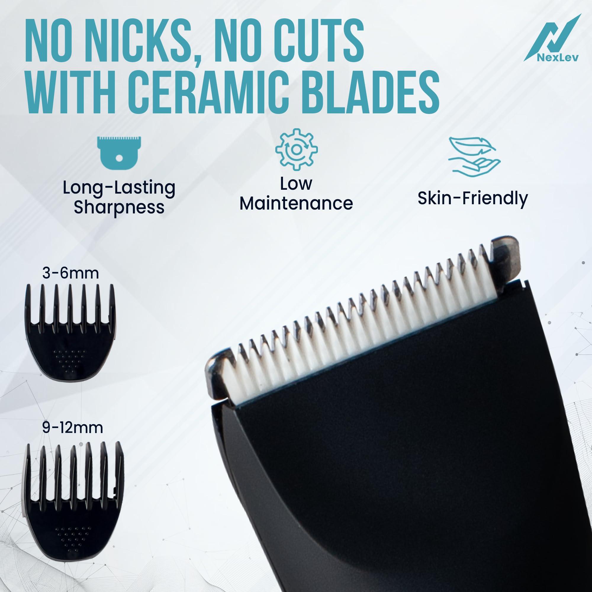 nexlev NexLev 2 in 1 Nose, Ear & Body Trimmer for Men| Ceramic Blade| 7000 RPM Copper Motor| Type C Charge| 90 Min Runtime| IPX7 Waterproof| Cordless| Overcharge Protection|TM-04