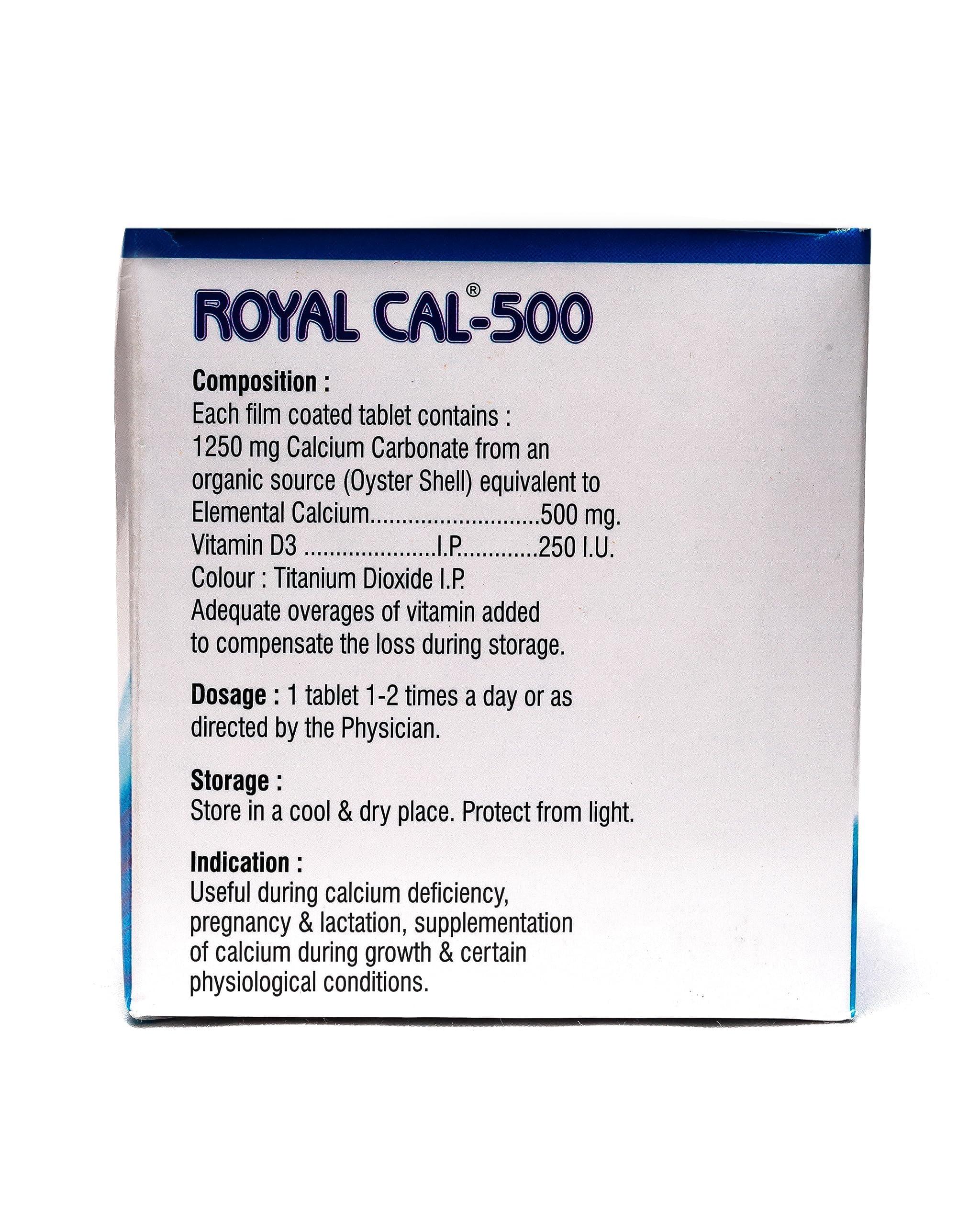 REGOSHIN HEALTHCARE PVT. LTD Royal Cal-500 Calcium And Vitamin D3 Tablets (150 Tablets)