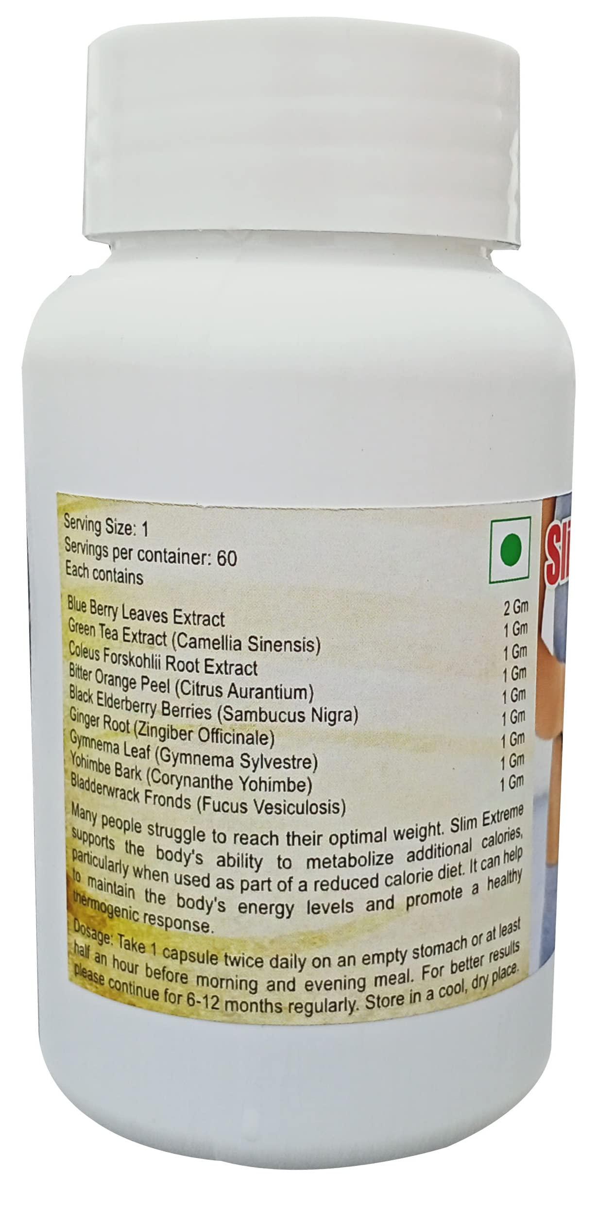 Tonga Herbs SLIM EXTREME CAPSULES - 60 CAPSULES (GET 1 BOTTLE SLIM EXTREME 50ml DROPS FREE)