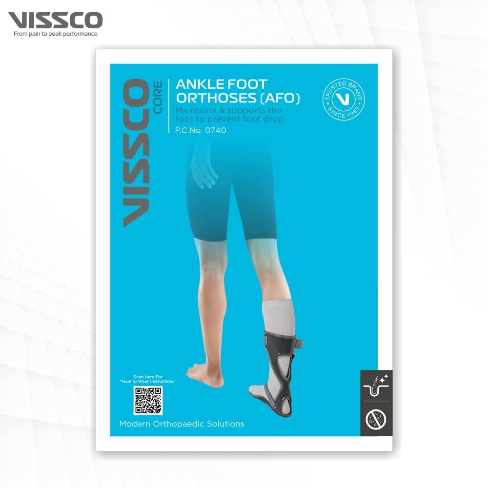 Vissco Vissco Foot Drop Splint, Ankle Support for patients suffering from Foot Drop, Prevents Axial Rotation of The Leg And Foot (Right Leg) - Large (Grey)