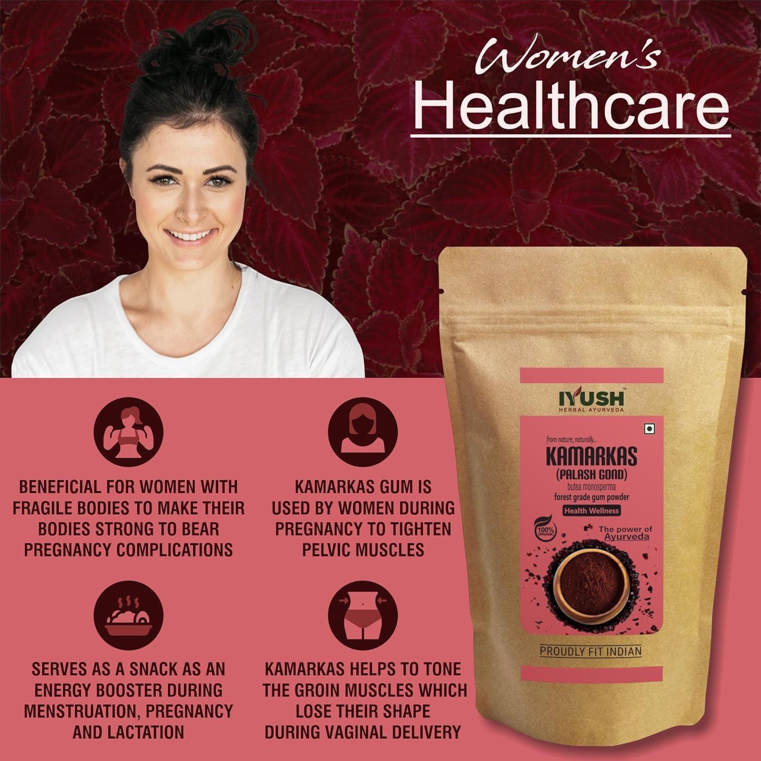 IYUSH IYUSH Herbal Ayurveda Kamarkas Powder | Kamarkas Gondh | Kamarkas Gum | Kamar Kas | Palash Gond Powder | Kamar Kass | Butea Monosperma | 900gm
