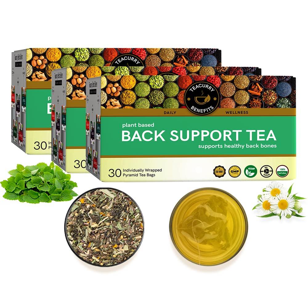 TEACURRY TEACURRY Back Support Tea (3 Month, 90 Tea Bags) - Helps with Back Pain, Herniated Disc-Tea For Sciatica