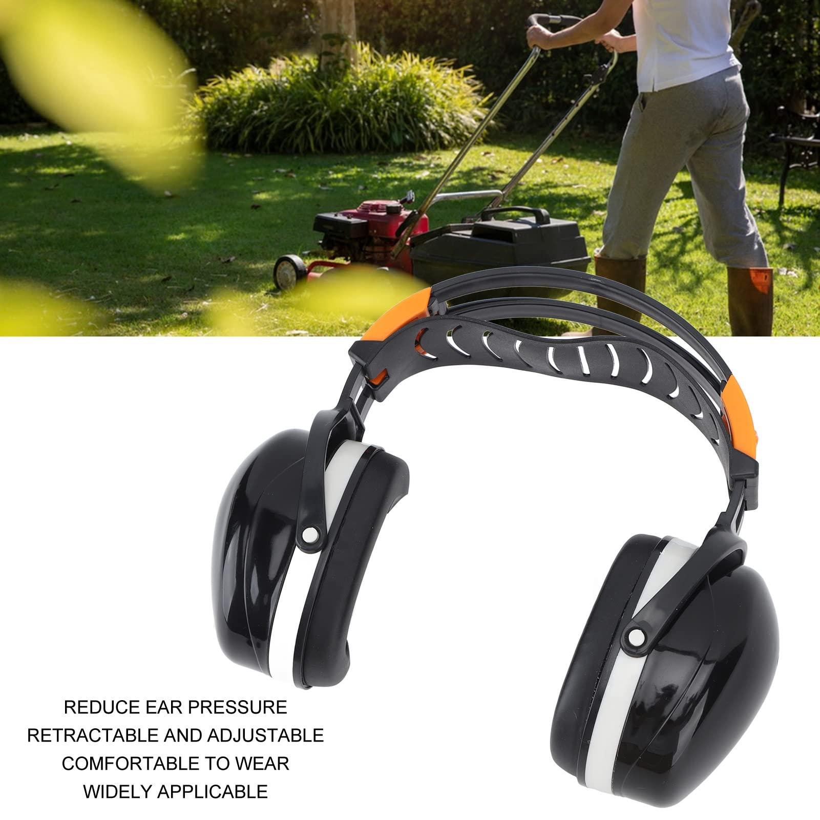 EXCLUZO EXCLUZO Hearing Protection Ear Muff, Lightweight ABS Noise Reduction Earmuffs 360 Degree Rotation Double Layer Headband for Mowing (Black White)