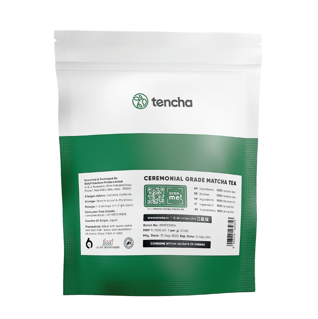 Tencha Tencha Ceremonial Matcha | Japanese Matcha Green Tea Powder | Sourced from Shizouka, Japan | Vegan | No Artificial Sweeteners | 50 GM, Pack of 1