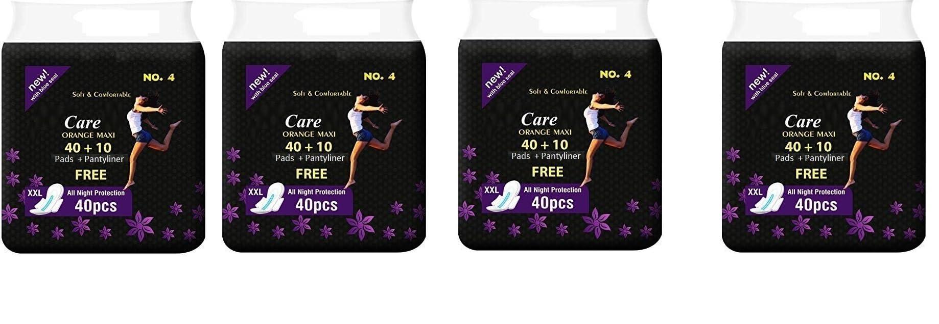 Dilency Sales Dilency Sales Sanitary Pads For Women/Girls (XXL) (Pack Of 40 Pads + 10 Panty-Liner) (PACK OF 4)