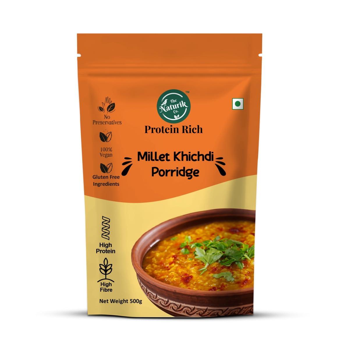 The Naturik Co The Naturik Co. Masala Millet Khichdi 500g: Ready to Eat, High Protein, Gluten-Free, Vegan, Low Calorie and No Preservative