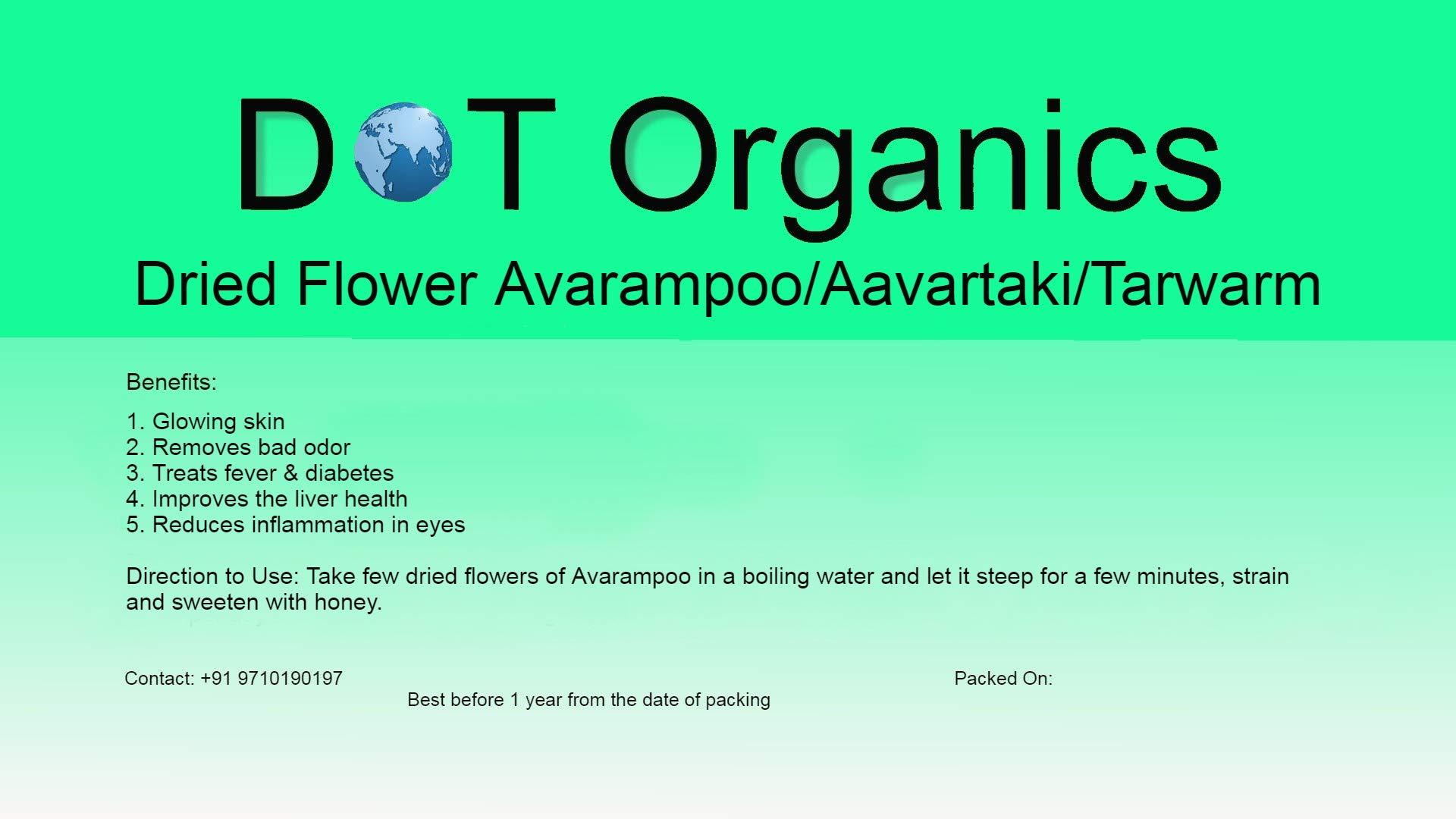 DOT DOT Organics Avarampoo/Senna Auriculata/Tamgedu Dried Flowers - 250 Grams