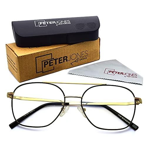 Peter Jones Peter Jones Square Medium Computer Glasses for Men Women with Zero Power Blue Light Blocking Lenses (SIZE MEDIUM) AG236