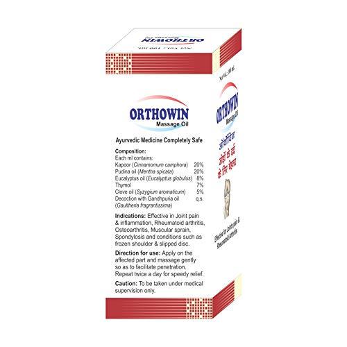 Arogya Arogya Orthowin Ayurvedic Pain Relief Massage Oil for Discomforts in Joints, Back, Knee, Shoulder, & Muscles 60ml