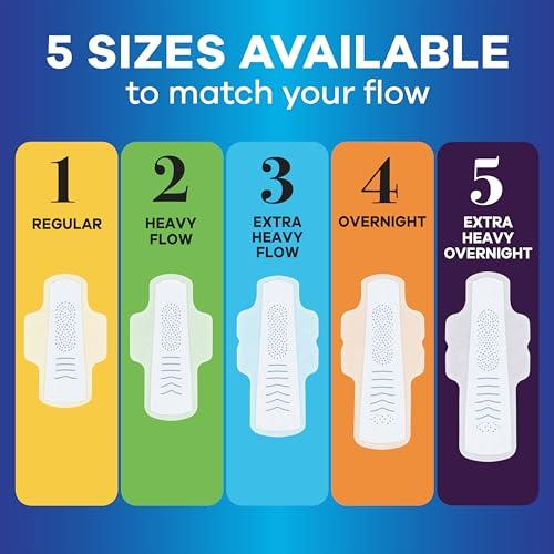 Always Always Infinity FlexFoam Pads for Women Size 5 Extra Heavy Overnight Absorbency, Up to 12 Hours Zero Leaks, Zero Feel Protection, with Wings Unscented, 30 Count