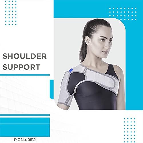 Vissco Vissco Shoulder Support, Shoulder Immobilizer With Adjustable Stretchable Strap, Better Immobilization, Pain Reliever For Rotator cuff injury, Post paralysis - Small (Grey)