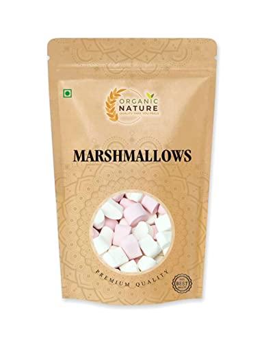 ORGANIC NATURE Organic Nature Marshmallows Pure Veg 150 Pieces Assorted Fruit Flavours Mini Marshmallow Candy Vegan Perfect for Kids and Adults