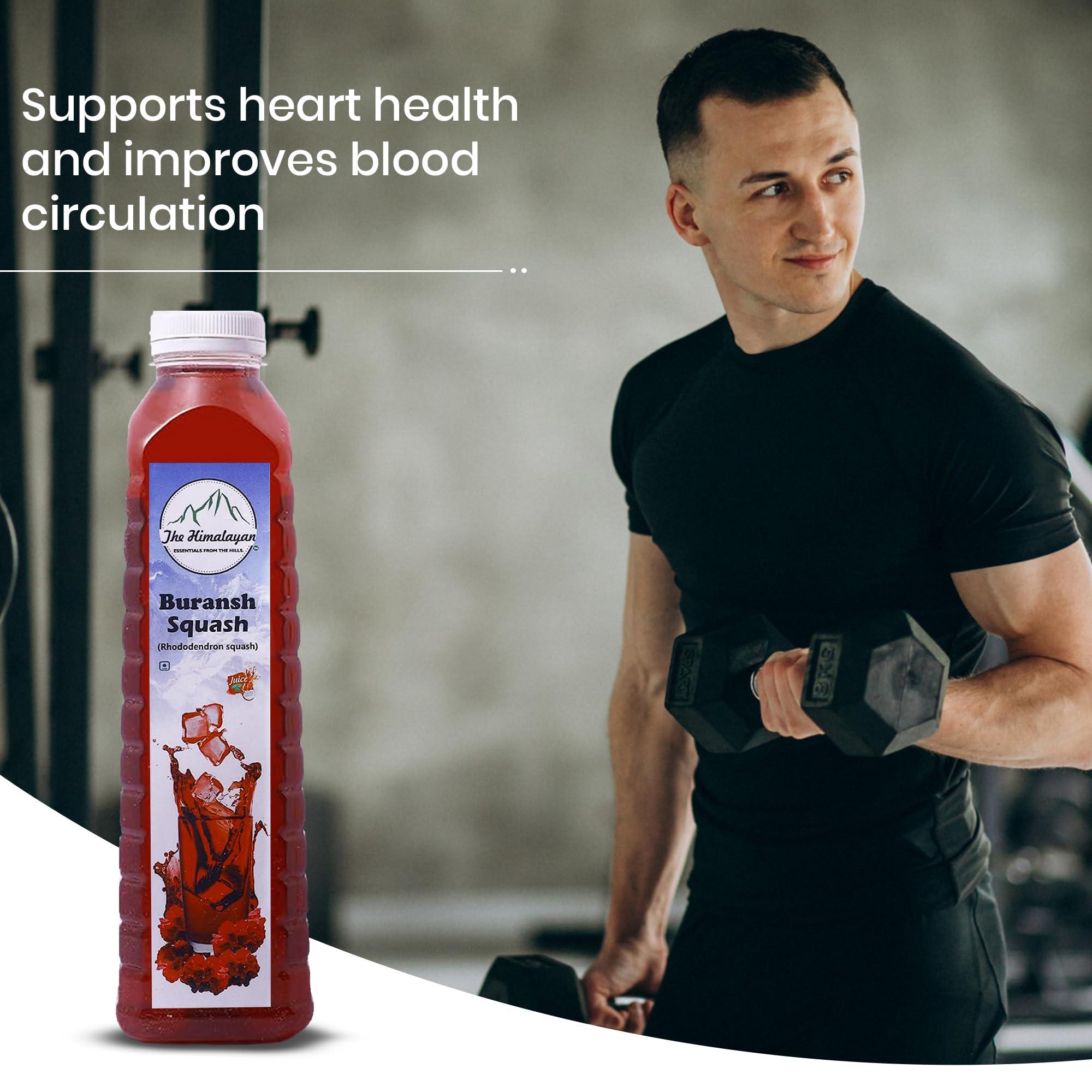 The Himalayan The Himalayan Buransh (Rhododendron) Squash Sugar Free | Red Flower Juice| No Added Color | Immunity Booster Drink