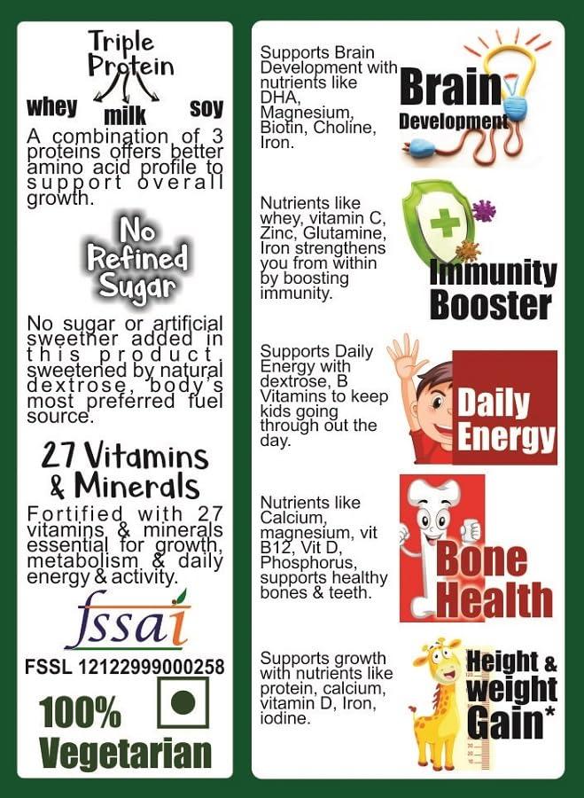 DEVELO Develo Whey Protein Powder for Little Kids, 2-12 years, Adolescent Children & Teenager Boys & Girls - 500g kesar Badam Flavour