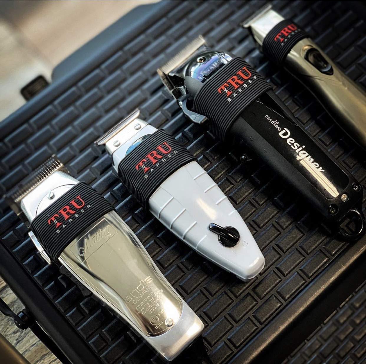 TRU BARBER TRU BARBER Men Clipper Grip Bands 4 Pcs, Clipper Grips For Barbers, Clipper Sleeves For Barber Tools, Grip Bands, Non Slip, Heat Resistant (Black)