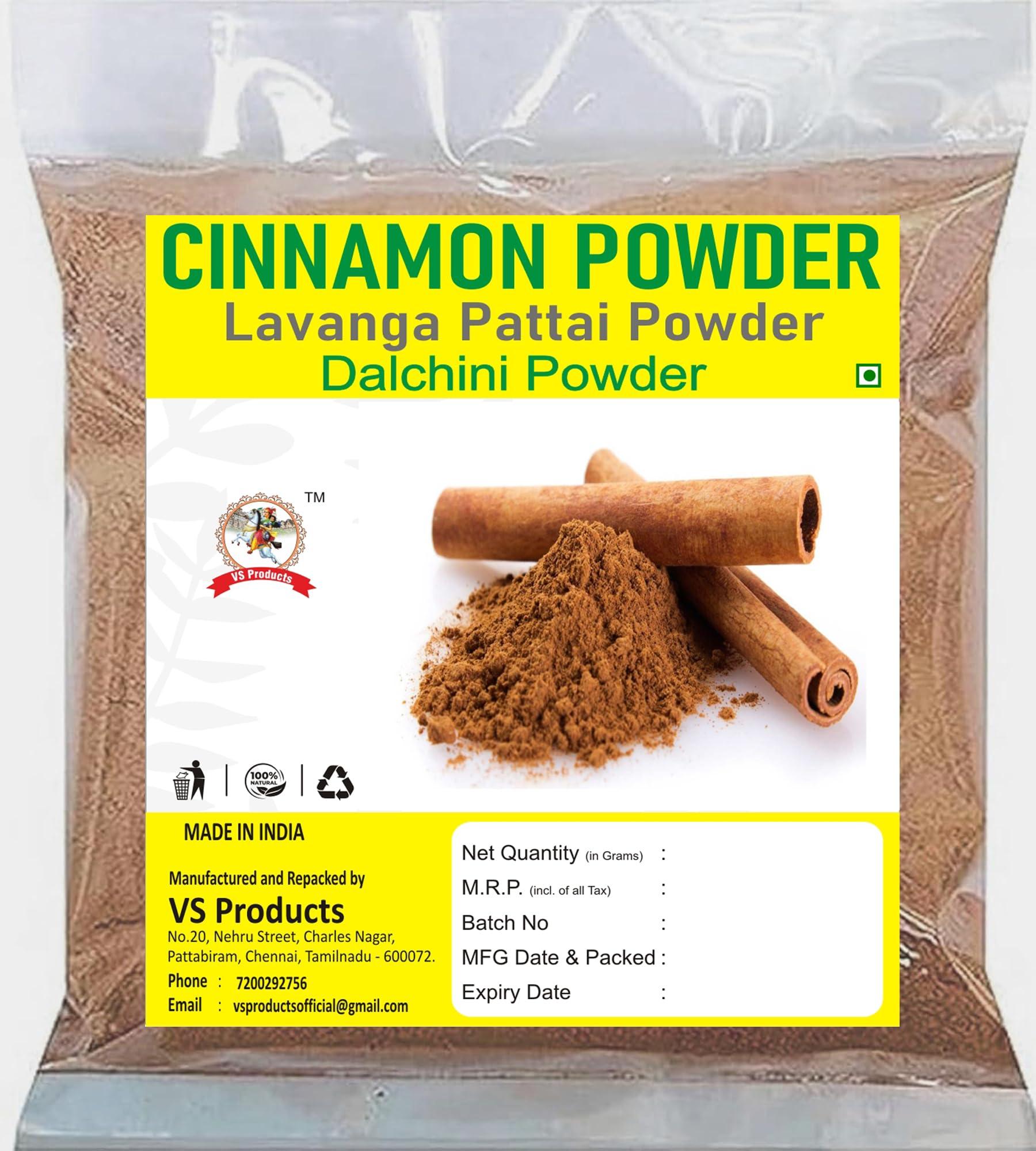 VS Products VS Products Lavanga Pattai Powder, 650g, Cinnamon Bark Powder, Dalchini, Teja, Daruchini, Lavanga Patta Powder (Pack of 6 x 100g , Pack of 1 X 50g)
