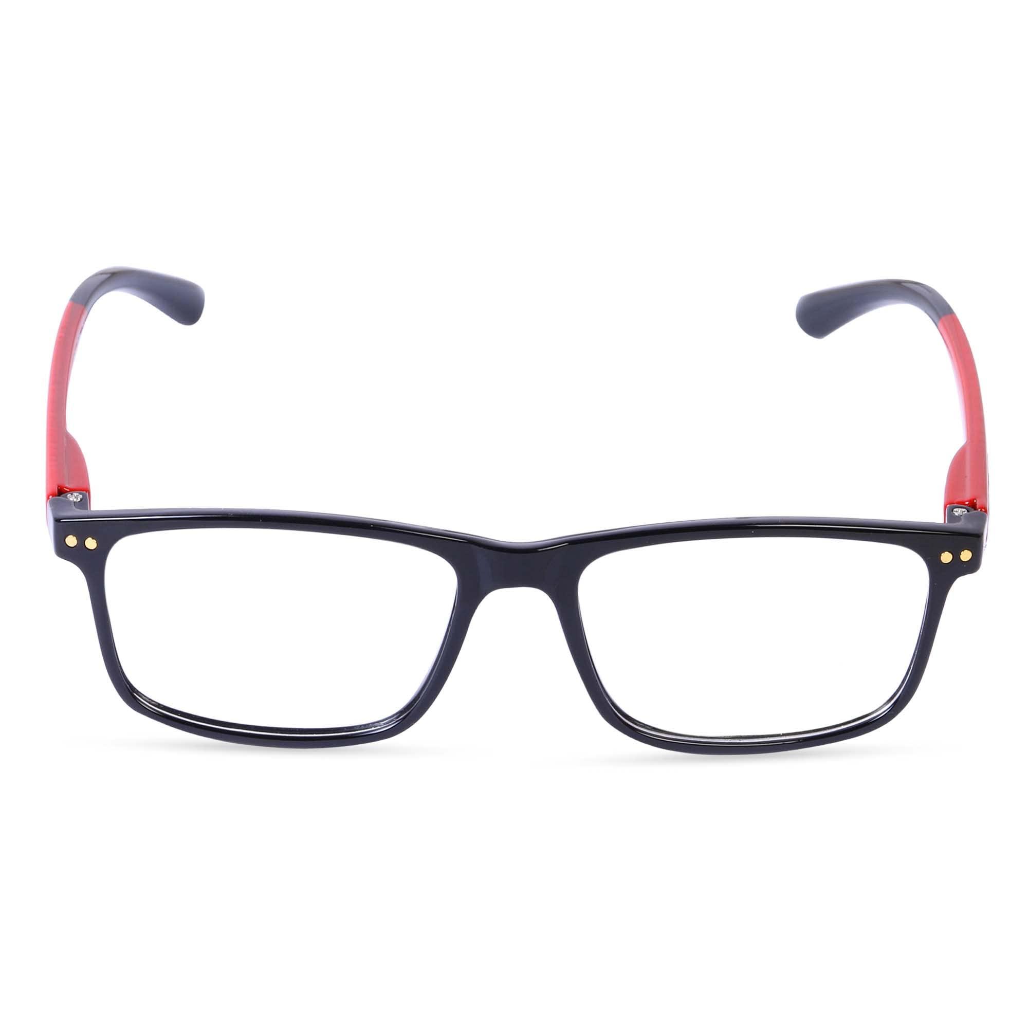 FREDDY FREDDY Unisex Zero & Power Reading Blue Cut Anti Reflection Glasses Full Frame Spectacles Glasses For Mobile Laptop Tablet Computer (Red Stick, 0.75)