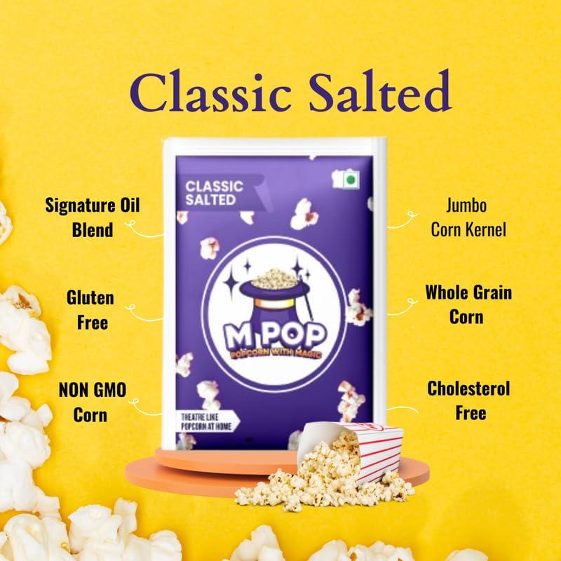 M POP M POP Classic Salted Instant Popcorn with Magic | Theatre Like Popcorn at Home (70g, Pack of 10)