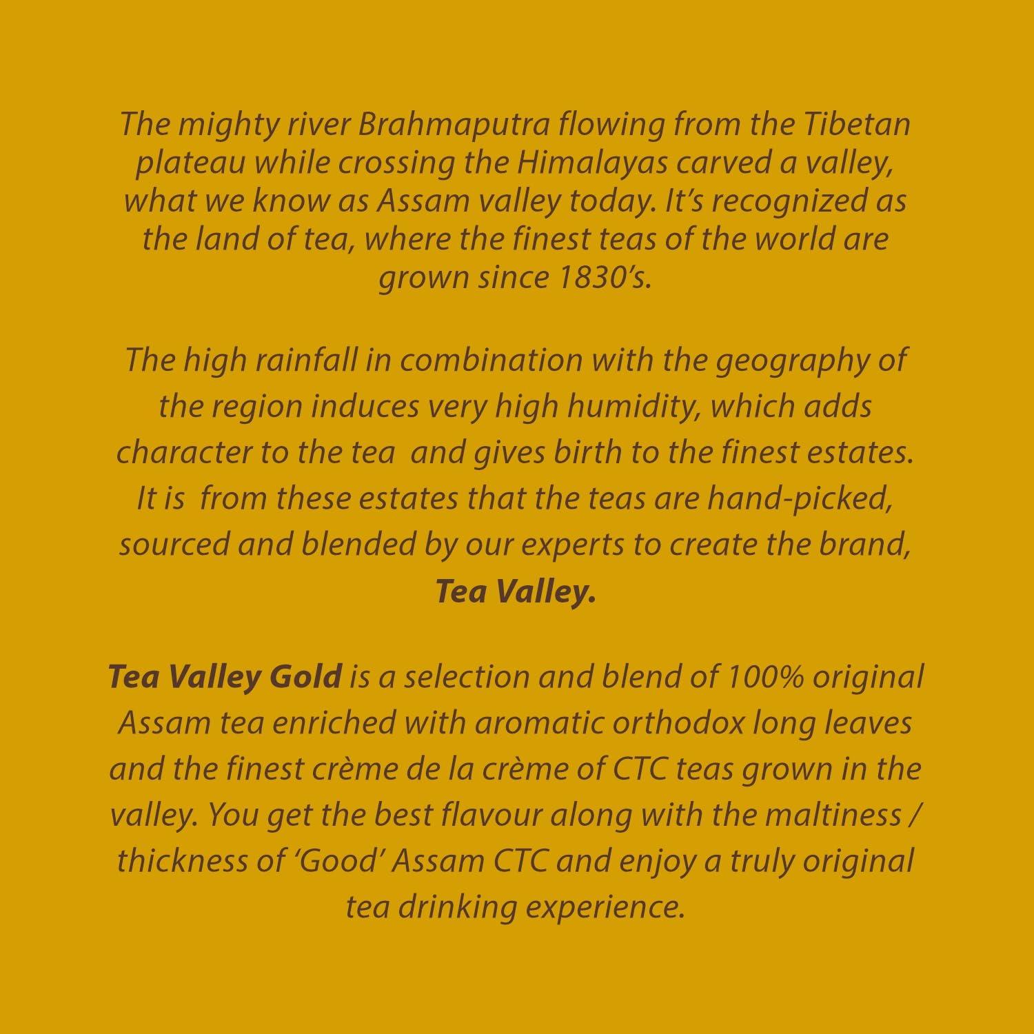 Tea Valley Tea Valley Truly Original 100% Assam Tea | Approx 85% Assam CTC and 15% gently rolled tea leaves | Make masala tea, ginger tea, cardamom tea | (1kg)