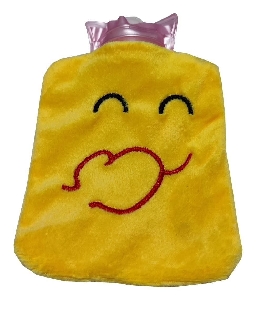GiftCorner EMOJI DESIGNS small Hot Water Bag with Cover for Pain Relief, Neck, Shoulder Pain and Hand, Feet Warmer, Menstrual Cramps.