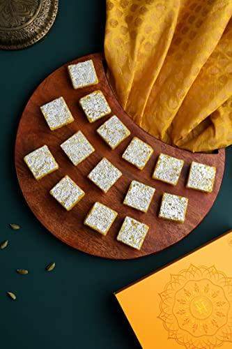 Hamam Dasta Rakhi for brother and bhabhi with sweets Anjeer Chakkar Dry Fruit Ladoo Moong Thaal Rose Katli 1Kgs by The House Of Treats Premium Yellow Rakhi gift for brother with sweets Rakhi Combo Pack