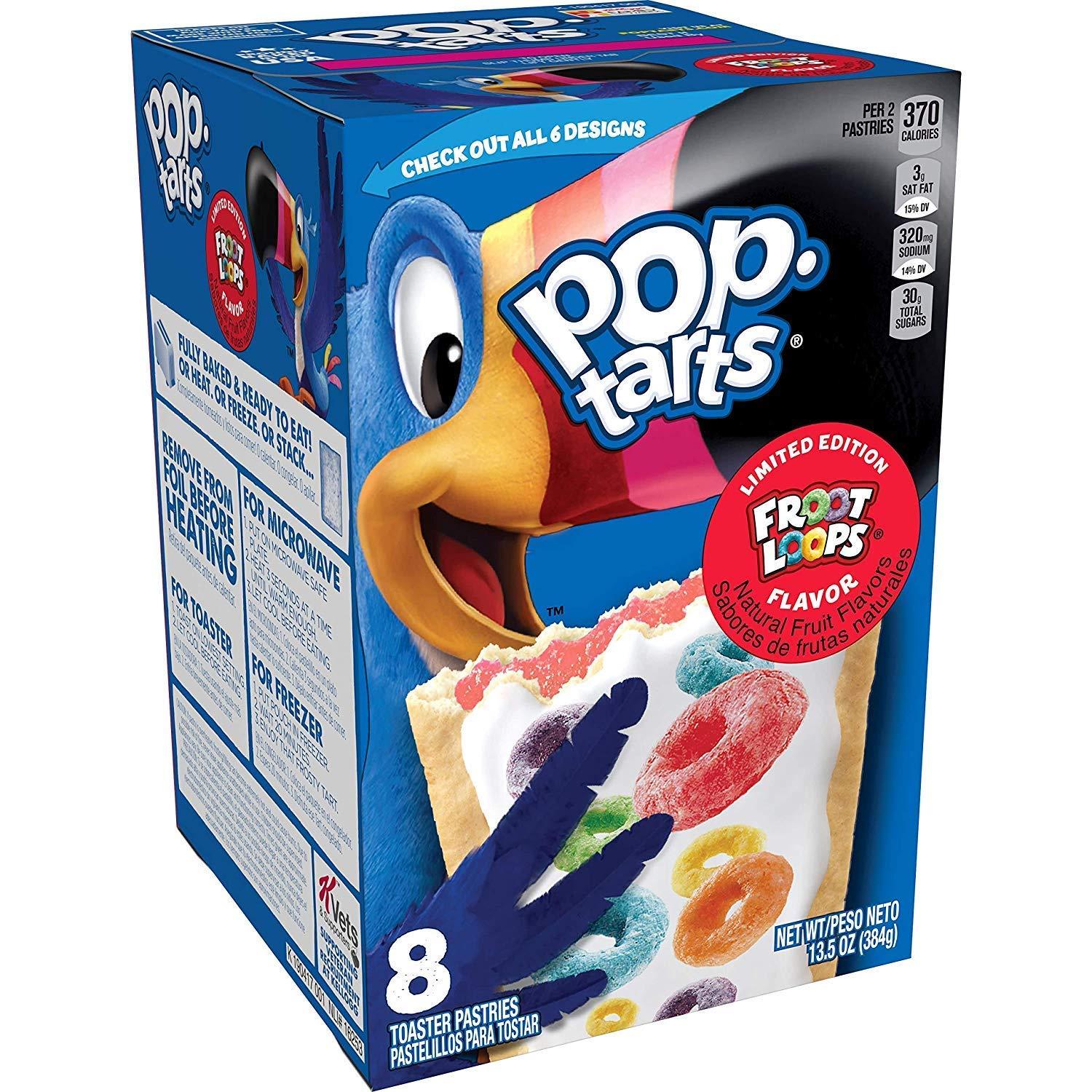 Pop Tarts Pop Tarts Froot Loops Flavor 1-Box 8 Toaster Pastries, 384 g