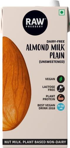 Raw Pressery Raw Pressery, Tetra Almond Milk Plain (Unsweetened), 1L & Raw Pressery, Tetra Almond Milk Cacao, 1L