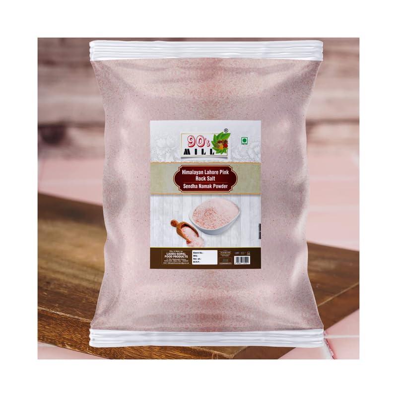 90\'s MILL 90\'s MILL Ekadashi Fast Upwaas Upwas Vrat Ke Liye Salt | Himalayan Pink Rock Salt Powder | Saindhava Lavana Sendha loon namak with Natural Trace Minerals-1900GM*2Pack