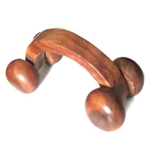 Iwud Iwud Body Pain Relief Acupuncture Roller Massager acupressure Manual Wooden Tool 20 CM(Brown)|| accupressure tools||Wooden acupressure roller|| massage roller for back pain