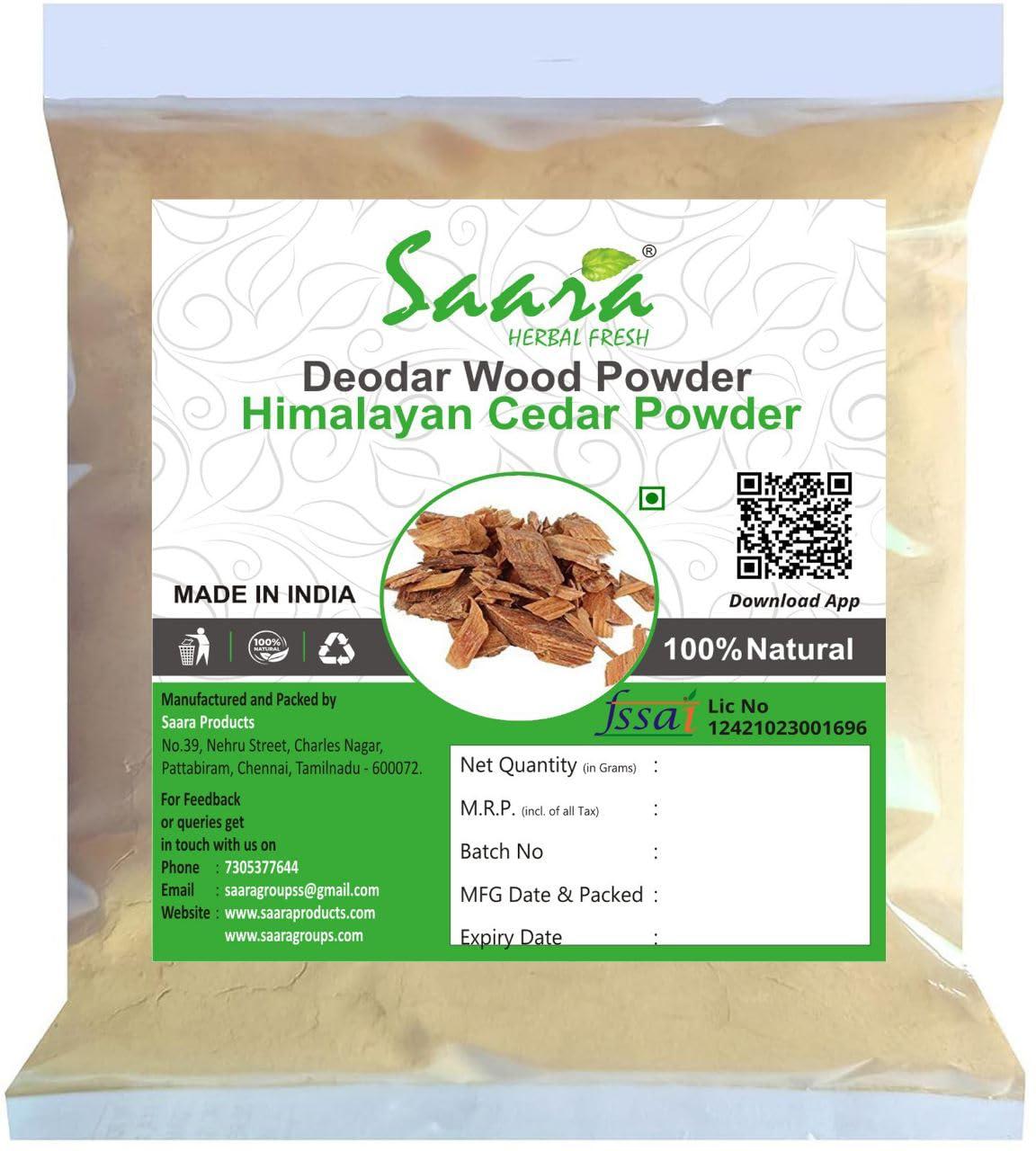 SAARA SAARA Deodar Wood Powder | Cedrus Deodara Powder | Himalayan Cedar Wood | Devadaru Wood Cedar Tree Powder 350g