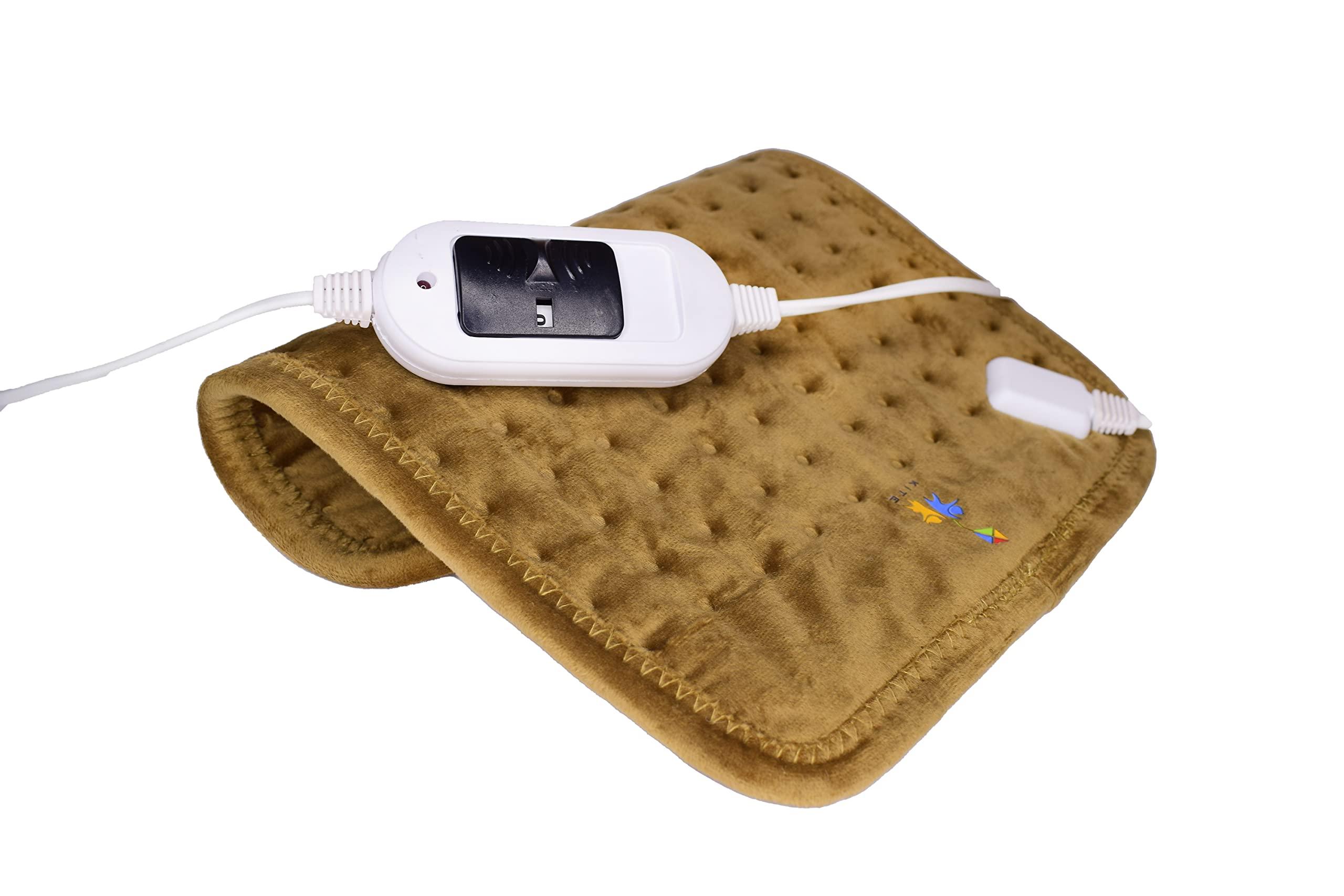 Shakuntla Kite Electric Heating Pad - Orthopaedic Lower Back Heating Belt Heat Therapy Waist Wrap with 3 Temperature Settings for Pain Relief of Abdominal Stomach Lumbar Muscle Strain etc (Brown)