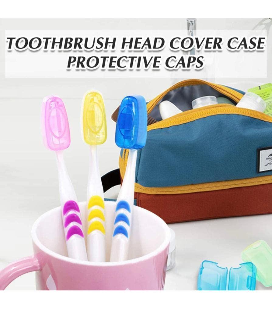 CELLEBII CELLEBII Plastic Antibacterial Hygiene Toothbrush Cover Head Caps Holder Pack Of 5 Pieces Toothbrush Case, Multicolour