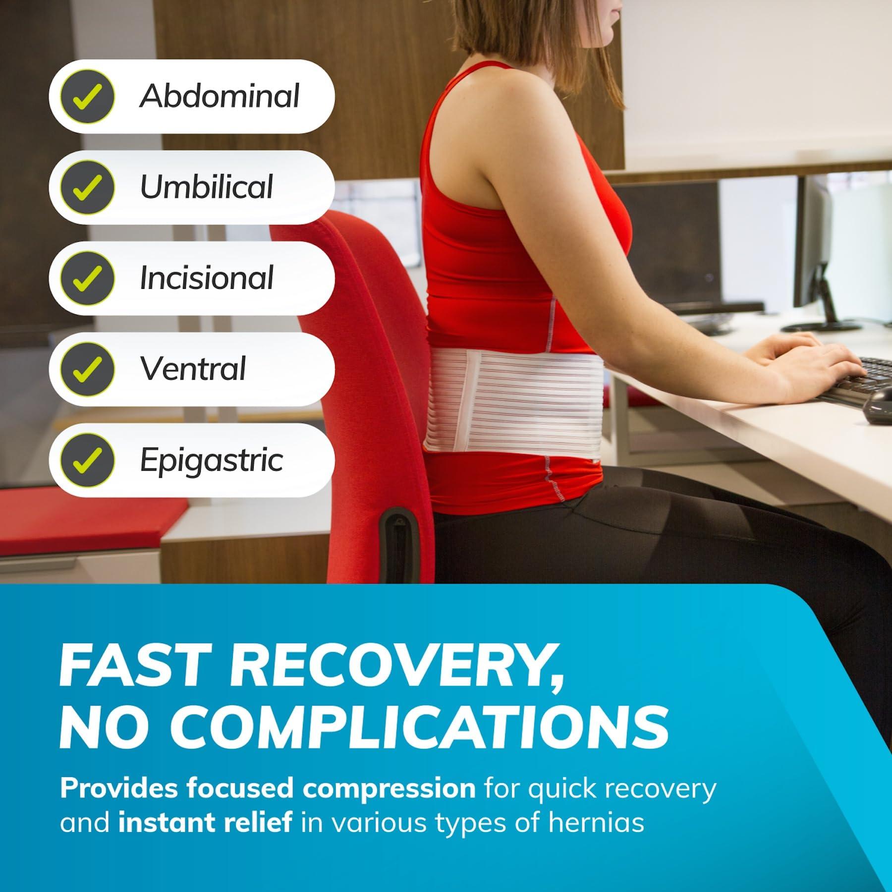 BraceAbility BraceAbility Hernia Belt for Men & Women | Stomach Truss Binder with Compression Support Pad for Abdominal, Umbilical, Navel & Belly Button Hernias - S/M (New & Improved) Fits 28\"-40\"