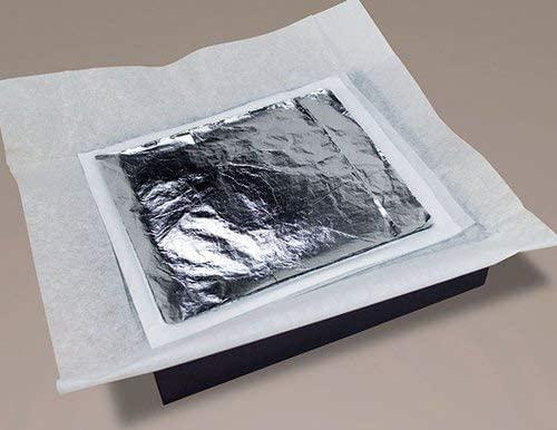 Organic Orchard Organic Orchard Chandi Vark/Silver Leaf Jumbo Sized Sheet/German Finest Silver Leaves for Sweets/Face Pack/Chandi ka Warq Glitters (10 Leaves)