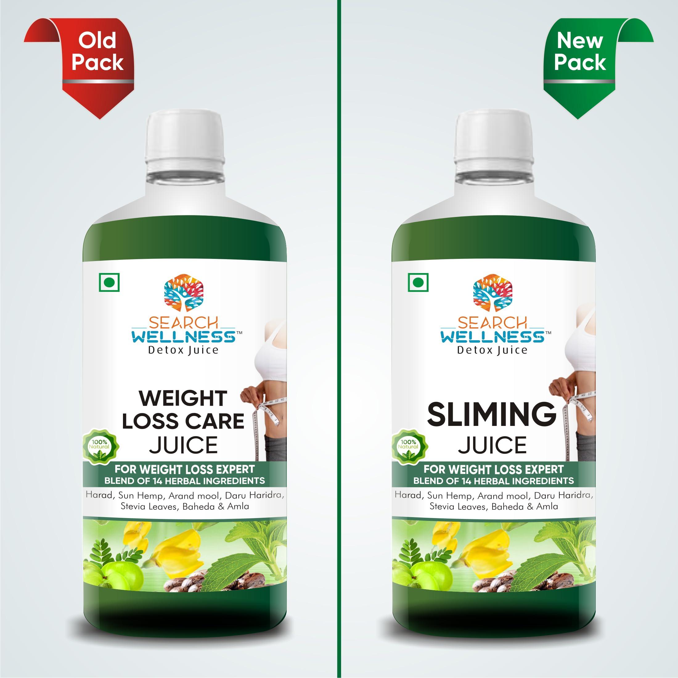 SEARCH WELLNESS SEARCH WELLNESS Slimimg Juice Healthy Juice -500 ML (Pack\'s 2) | Aid Metabolism & Digestion For Women & Men | Slim Fit Weight Cut Down Detox Amla Ayurvedic Juice | Non GMO & BPA Free | Sugar Free