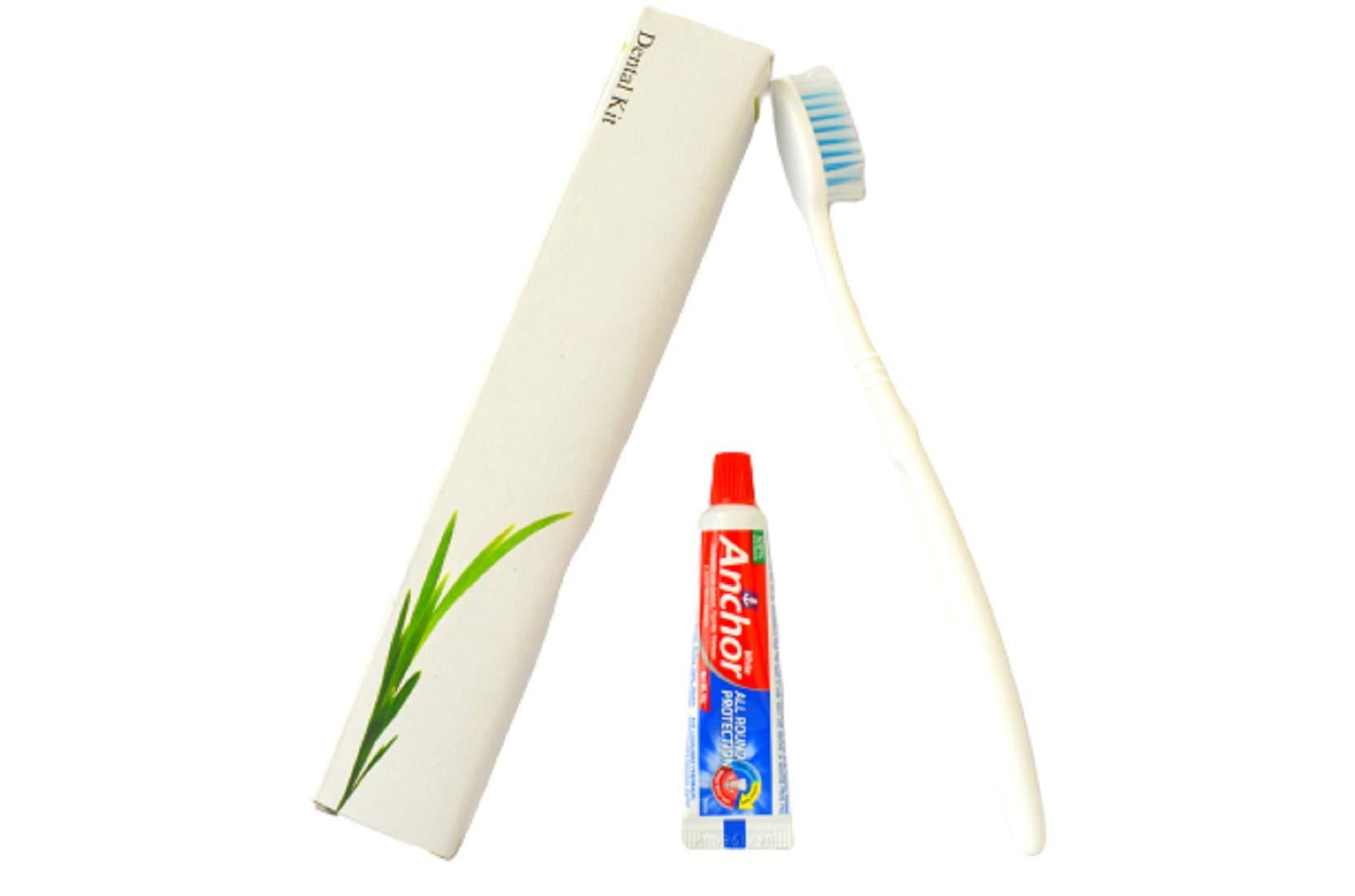 Sevenhills Toiletries Sevenhills Toiletries 100 Sets Hotel Accessories,Hotel Kit,Guest Room Amenities,Marriage Guest Toiletry Kit Hospital Kit Dental Kit (1 Toothbrush & 1 Toothpaste 8g) (Pack of 100 Sets)