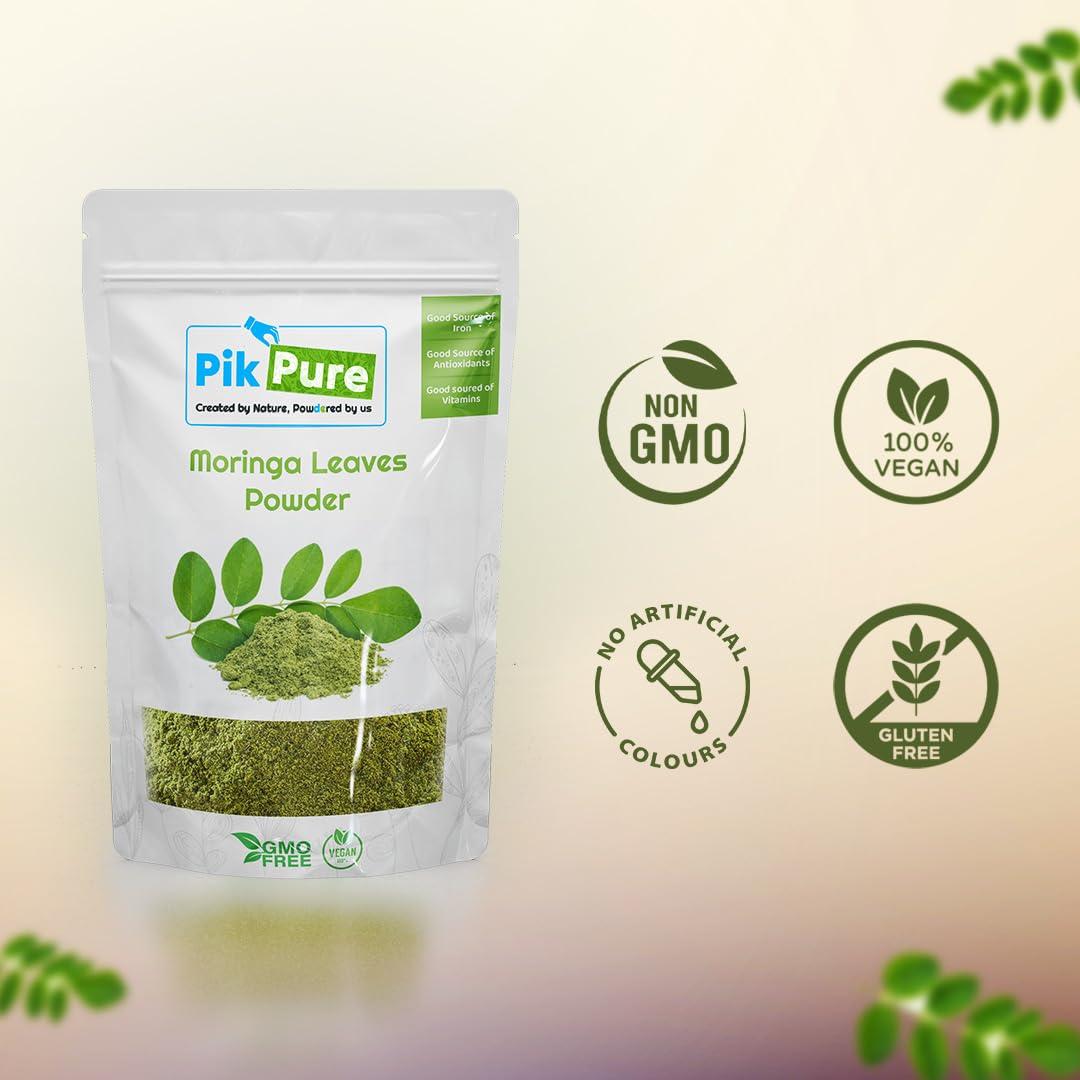 PikPure Pikpure Moringa Powder From Pure Moringa Leaves Detoxification And Natural Source Of Protein, Easy To Use, Powder (Pack Of 5 300 Gram Each)