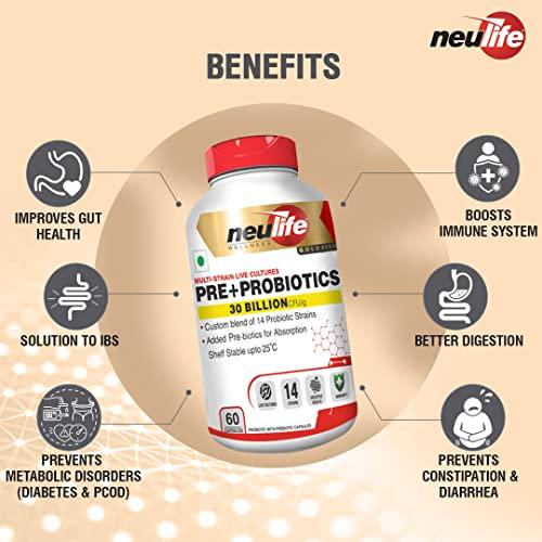 Neulife NEULIFE (Vitrovea) Temperature Stable PROBIOTICS Supplement 30 billion CFU for Men & Women, 14 Strains Live Cultures (120 caps)