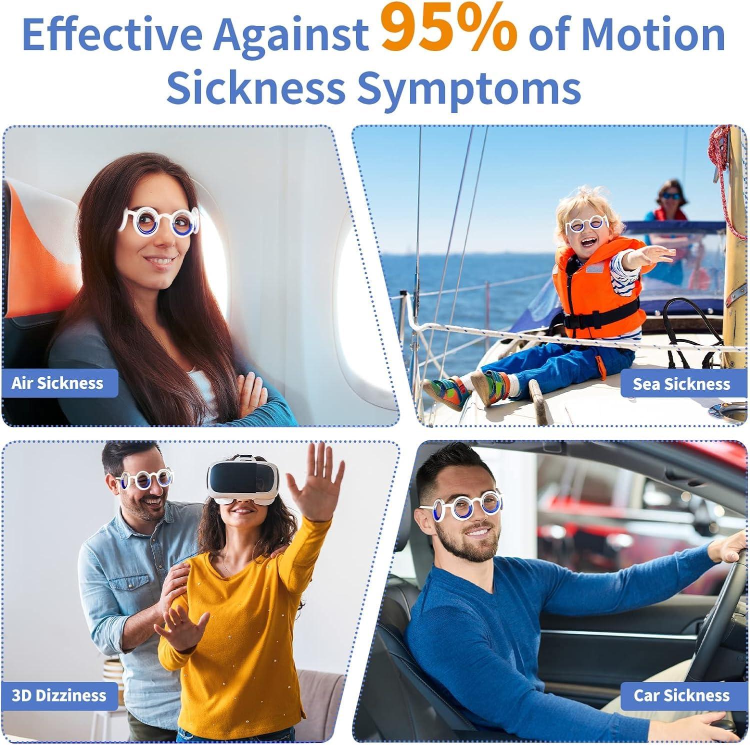 NIVAKINI NIVAKINI Anti-Motion Car Sickness Control for Kids Glasses Vomiting Glasses Relieve Airsickness Seasickness Goggles Light Portable Travel Vomiting Glasses Nausea Vertigo Relief Migraine glasses Suitable For Adults & Children Blue Gaming Glasses No Le