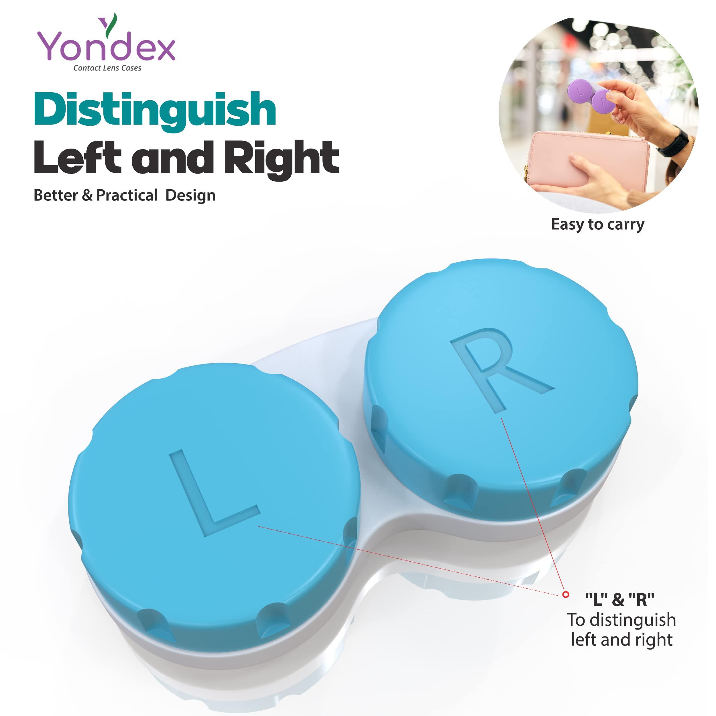 Yondex Yondex Pack of 16 Contact Lens Cases - Leak-Proof and Compact - 4 Vibrant Colors - Travel-Friendly