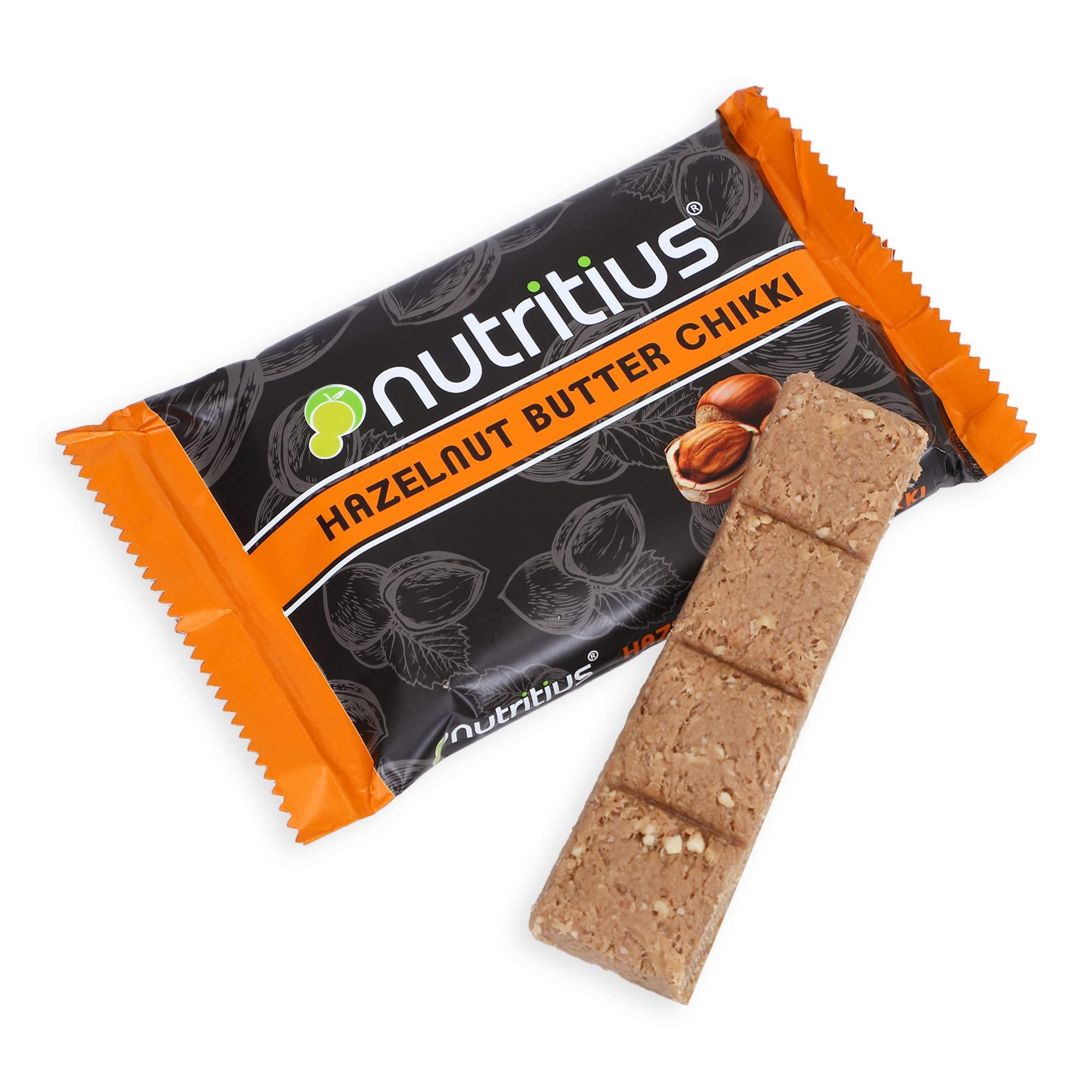 Nutritius Nutritius Hazelnut Butter Chikki, 125 grams (Pack Of 10) - Family Pack