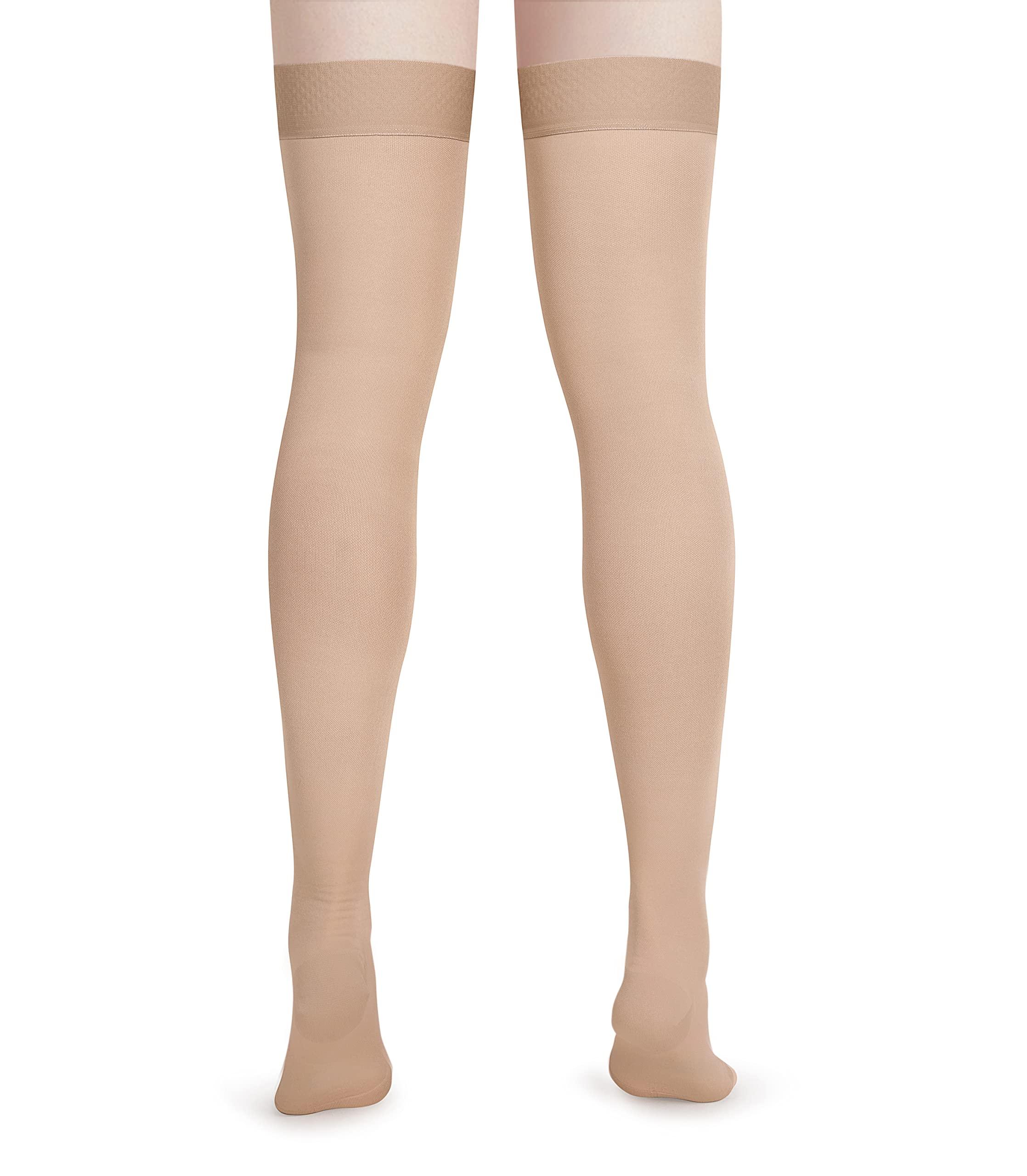 DCCDU DCCDU Thigh High Footless Compression Stockings 20-30 mmHg Gradient Compression Medical Ted Hose for Varicose Veins Swelling, 3-beige, M