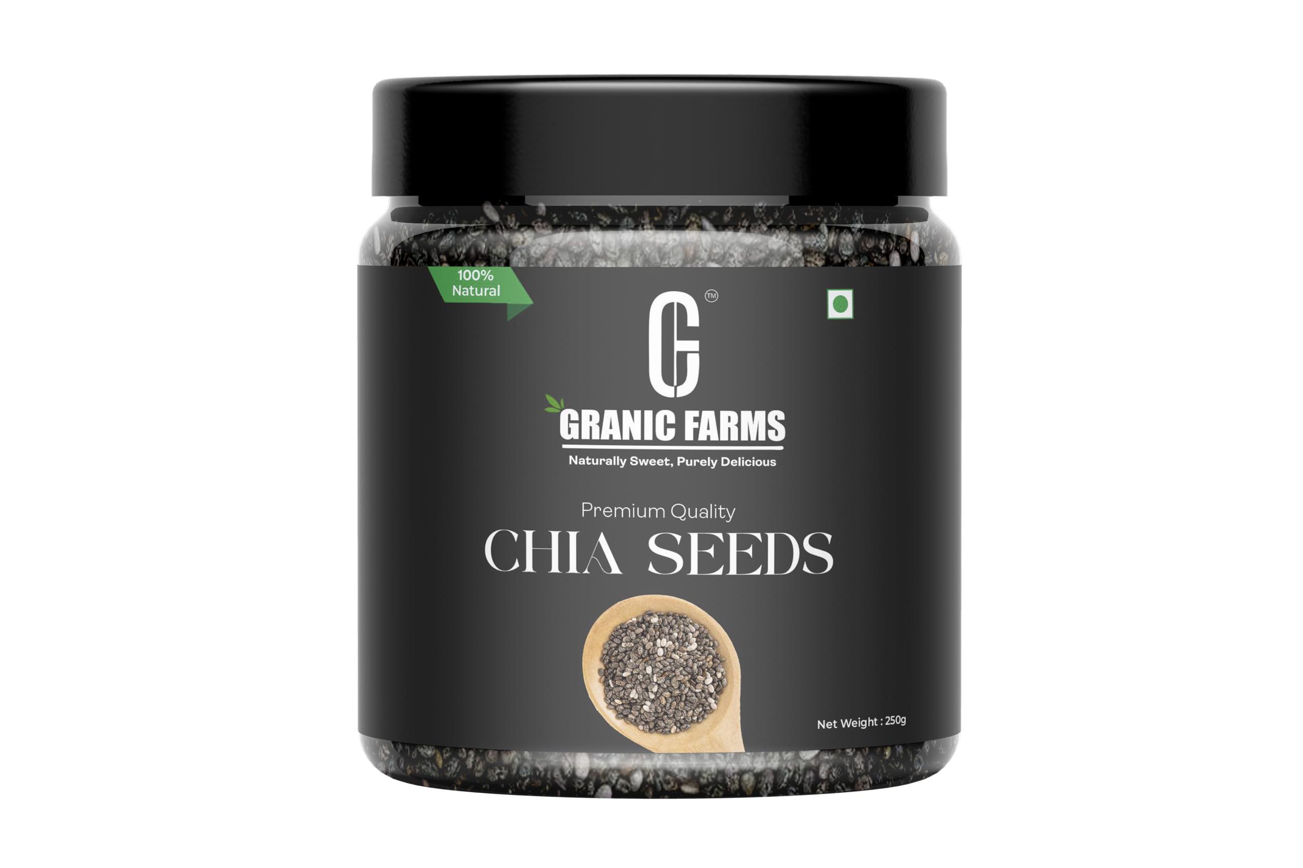 GRANIC FARMS Granic Farms Raw Seeds Combo Pack 1kg Pumpkin, Flax, Watermelon, Chia Seeds 250g Each, Edible Seeds in Jar Pack (Pack of 4)