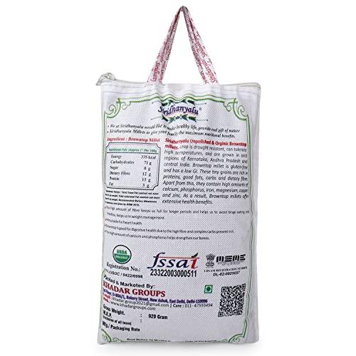 siridhanyalu Siridhanya Unpolished and Organic Browntop Millets 920gm pack, Gross wt 1000gm) Organically Grown from Karnataka