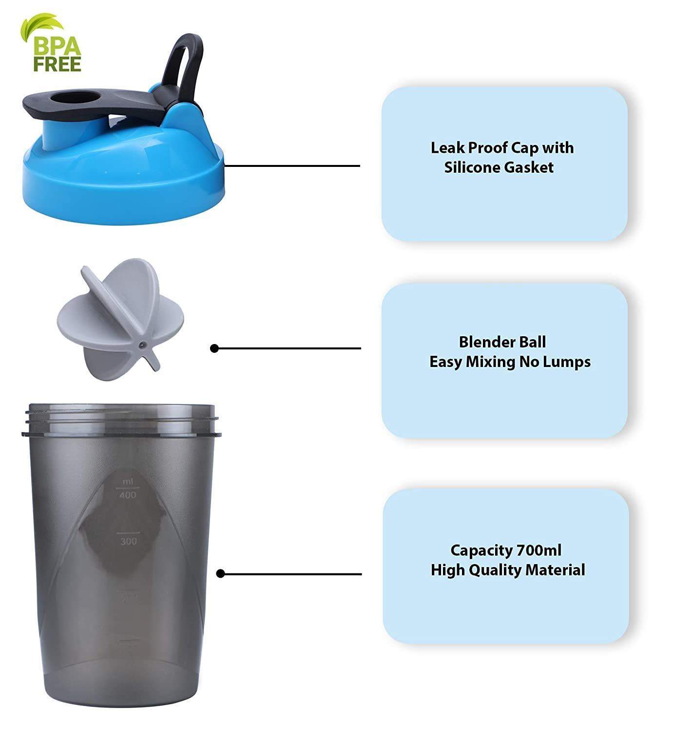 HAANS HAANS Fuel Sports Protein Shaker Bottle 500 ML, Blue