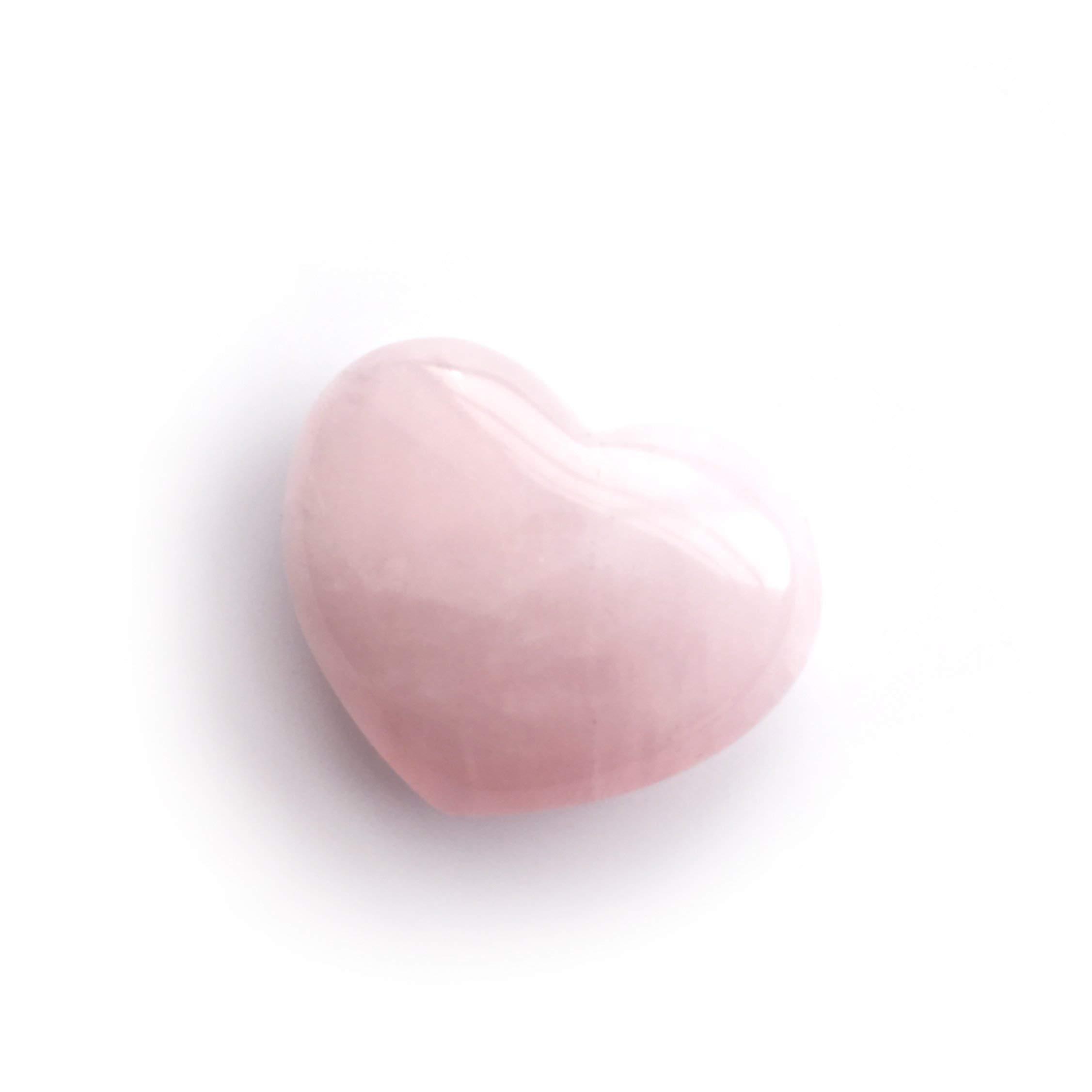 Polar Jade Heart Shaped Rose Quartz Puffy Heart Stone 45mm (1.8) for Chakra Energy Healing, Reiki, Meditation, Massage and Decoration by Polar Jade