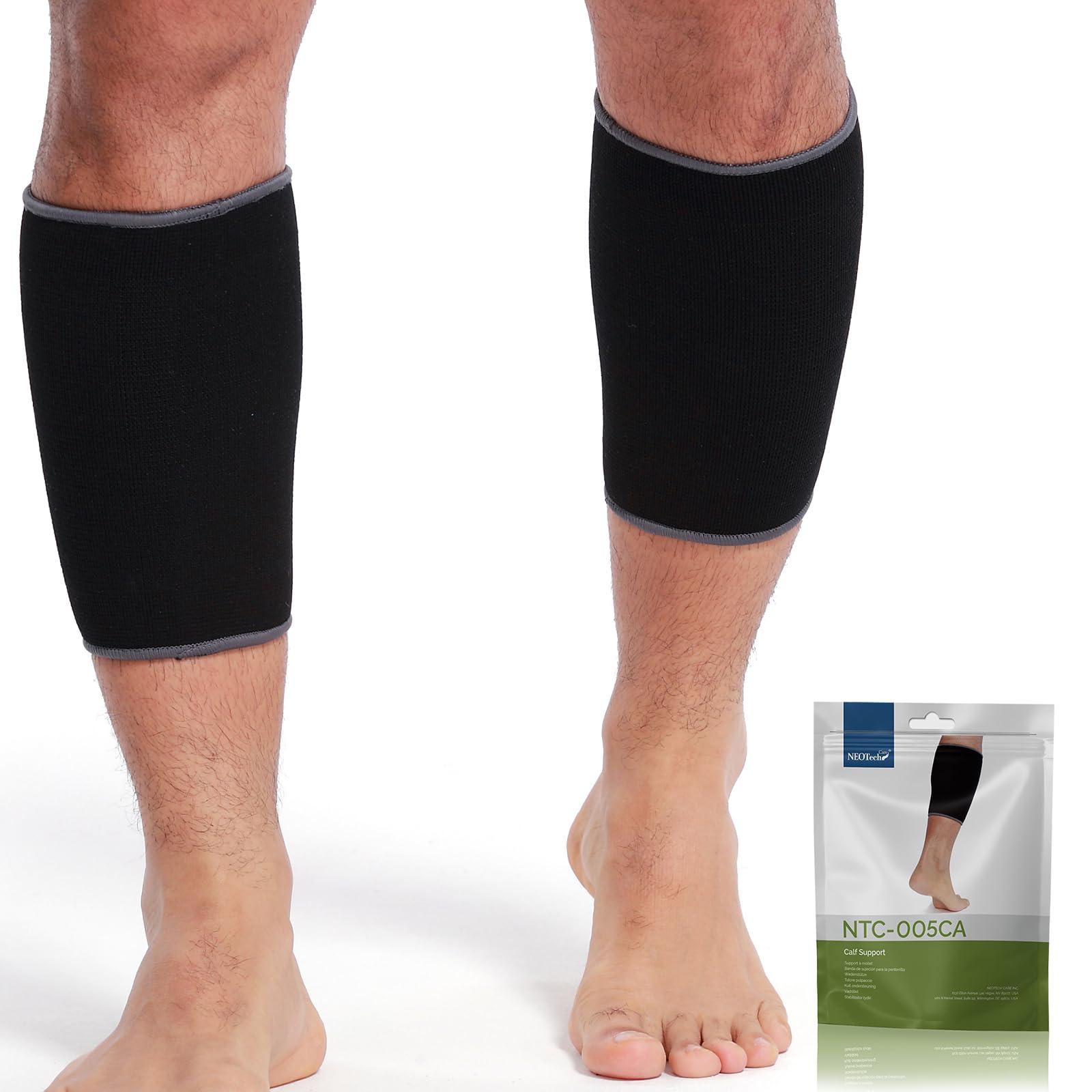 NEOtech Care Neotech Care Calf Support Sleeve (1 Pair) - Elastic & Breathable Knitted Fabric - Medium Compression - Black Color (Size XL)